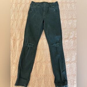 MOTHER Black Ankle Fray Jeans